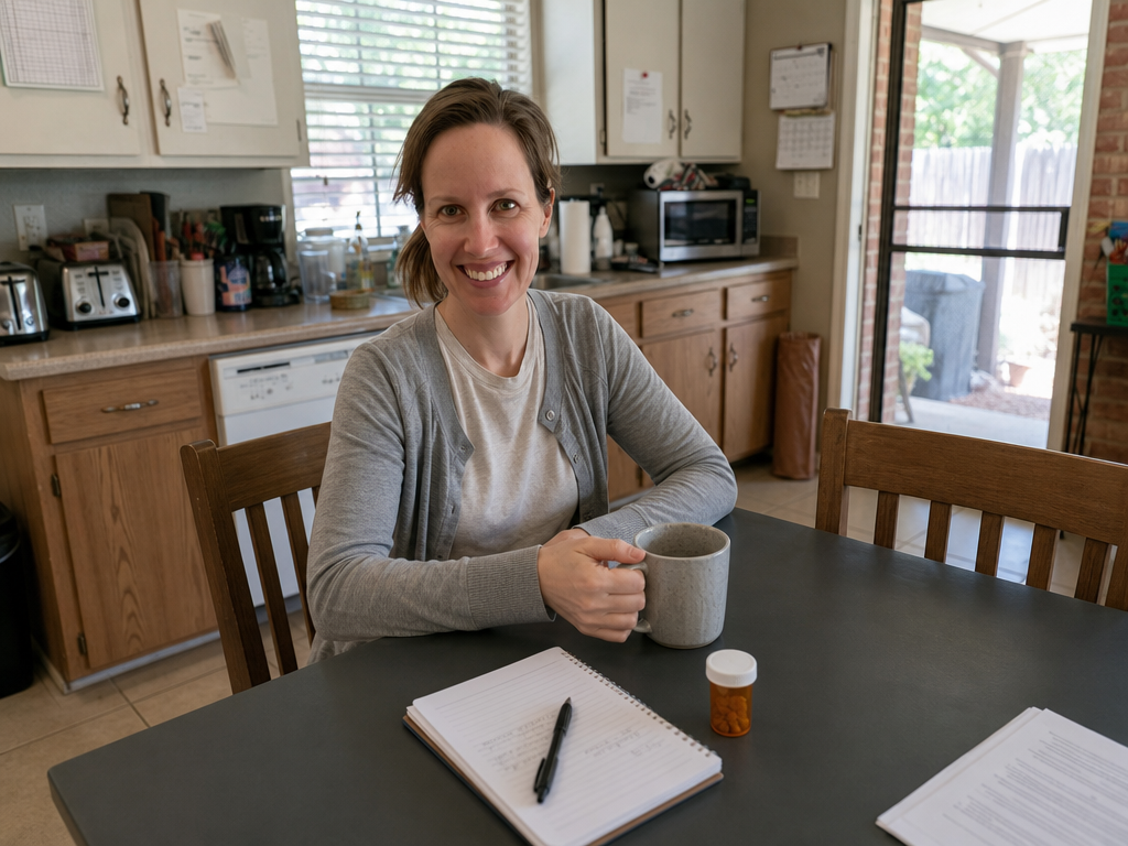 Liver capsule routine on the kitchen table