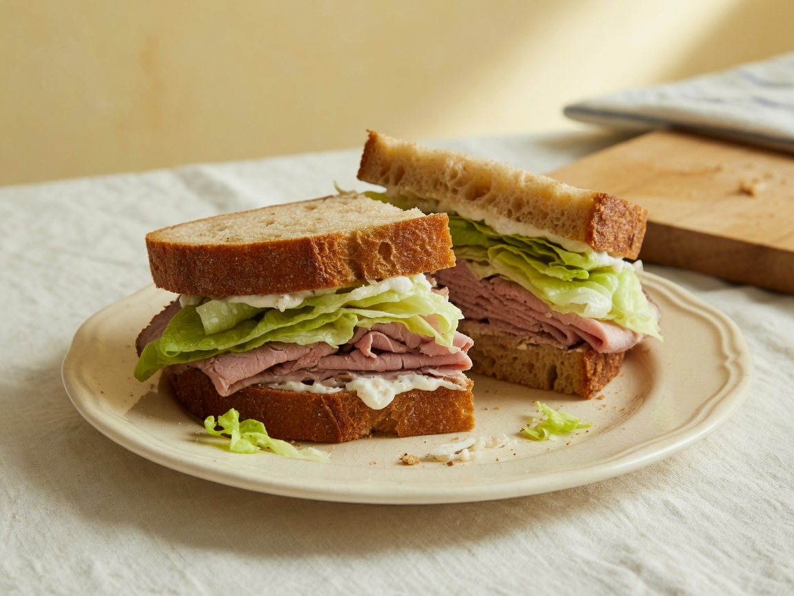 Roast beef sandwich with horseradish